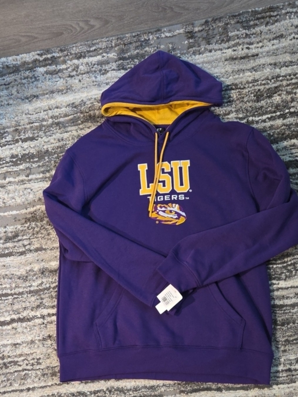 LSU Tigers Purple Hooded Sweatshirt - Men's Pullover Sweater